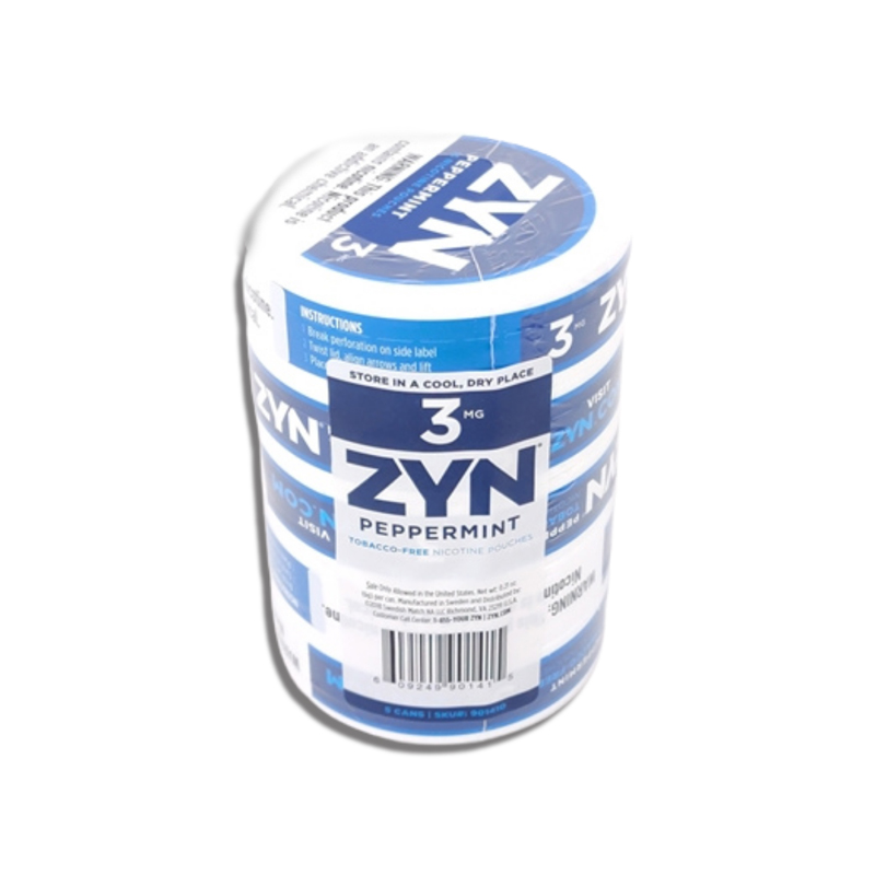 ZYN NICOTINE POUCHES PEPPERMINT 3MG-PACK OF 5 - New England Distro