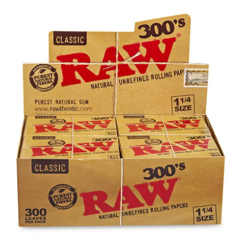 RAW NATURAL PAPERS 1.25 300 BLOC BOX/20 - New England Distro