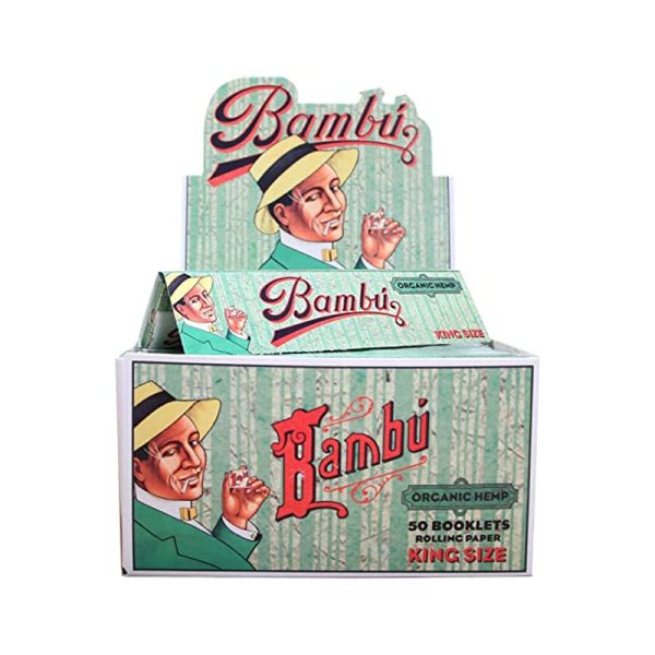 Organic Hemp King Size Rolling Papers 50 per Box by Bambu – distributed by New England Distro