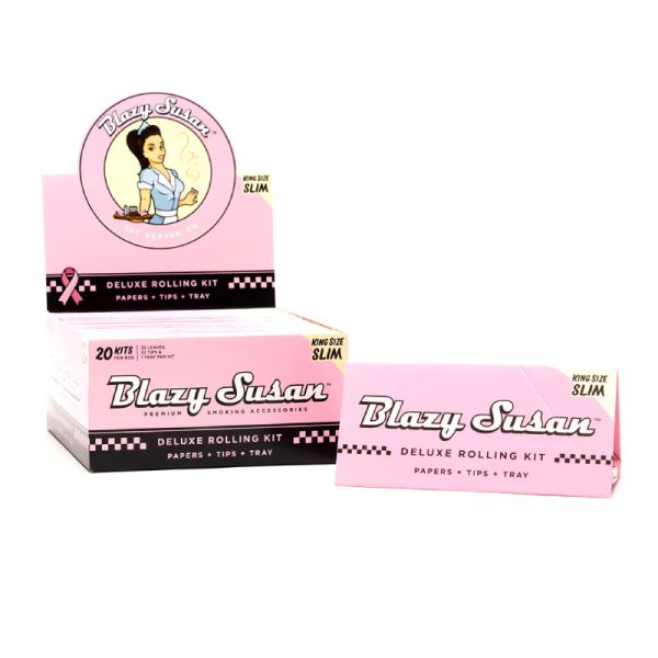 Deluxe Rolling Kit King Size Slim (Pink) by Blazy Susan – distributed by New England Distro