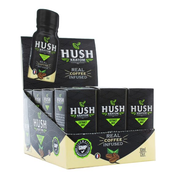 Real Coffee Infused 10ml Box of 12 by Hush Kratom – Distributed by New England Distro