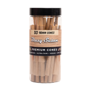 Unbleached Cone 98MM 50CT Jar by Blazy Susan – distributed by New England Distro