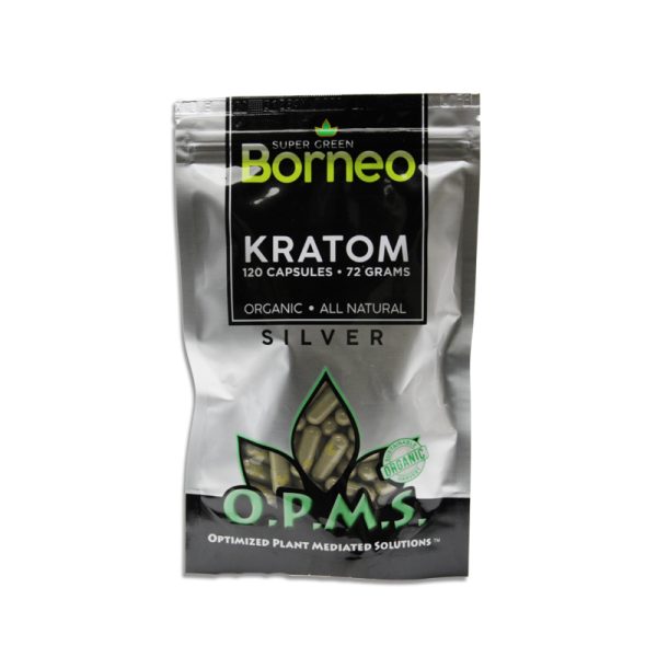 Green Vein Borneo 72gm (120 capsules) by OPMS Silver – distributed by New England Distro