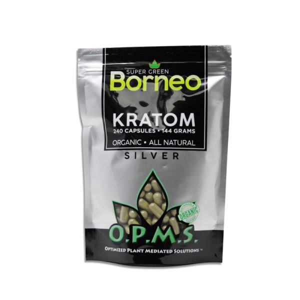 Green Vein Borneo 144gm (240 capsules) by OPMS Silver – distributed by New England Distro