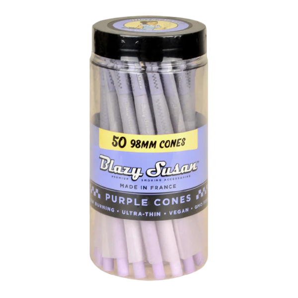 Purple Cone 98MM 50CT Jar by Blazy Susan – distributed by New England Distro