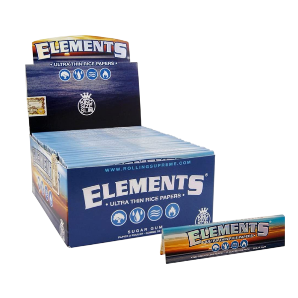 Kingsize Slim Rolling Paper 50 Per Box by Element – distributed by New England Distro