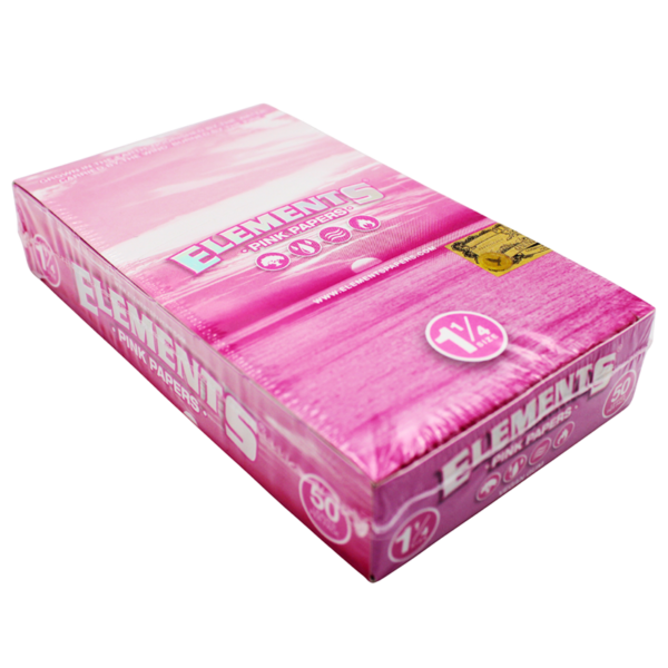 Pink Papers Kingsize Slim 50 Per Box by Element – distributed by New England Distro