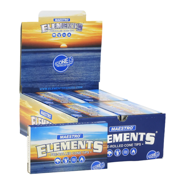 Pre-Rolled Cone Tips Maestro 20 Per Box by Element – distributed by New England Distro