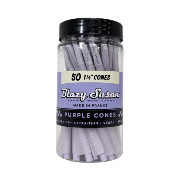 Purple Cone 1.25 50CT Jar by Blazy Susan – distributed by New England Distro