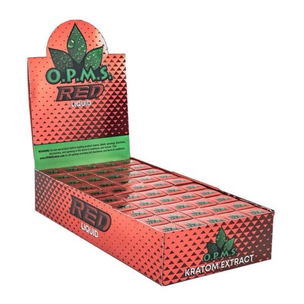 Red Liquid Kratom Extract Pack of 50 by OPMS – distributed by New England Distro