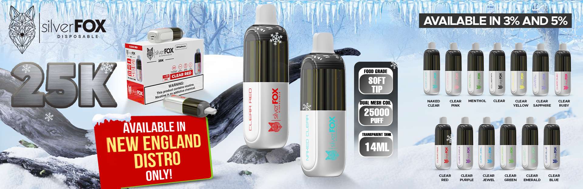 silver fox banner-winter theme